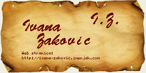 Ivana Zaković vizit kartica